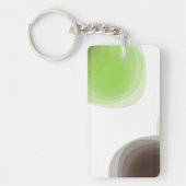 緑、モダンシンプル、花抽象芸術 キーホルダー (正面)