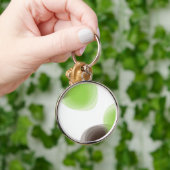 緑、モダンシンプル、花抽象芸術 キーホルダー (手)