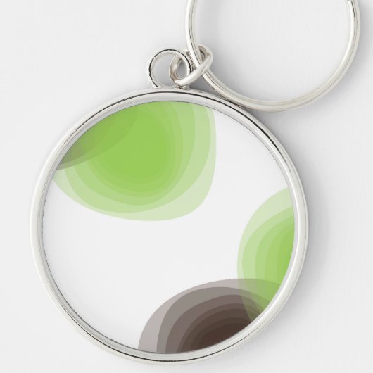 緑、モダンシンプル、花抽象芸術 キーホルダー (正面)