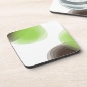 緑、モダンシンプル、花抽象芸術 コースター (左側)