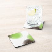 緑、モダンシンプル、花抽象芸術 コースター (右側)