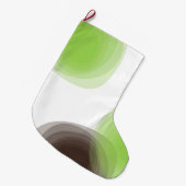 緑、モダンシンプル、花抽象芸術 ラージクリスマスストッキング (正面 (吊り時))