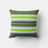 緑、モダン青、茶色のドットストライプパターン クッション (裏面)