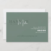 緑 | モダン エレガント ミニマル QRコード ダウンロード 招待状 (裏面)