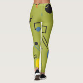 緑、モダン、カッコいい、トレンディー、都市、メンフィスのパターン レギンス (裏面)