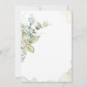 緑、ユーカリ楕円アーチ、緑結婚色 招待状 (裏面)