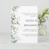 緑 |ユーカリ結婚式招待状 招待状 (スタンド正面)