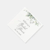 緑，ユーカリ葉ス，ボホ，ブライダルシャワー スタンダードカクテルナプキン (角)