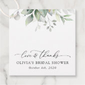 緑,ユーカリ葉ス,ボホ,ブライダルシャワー フェイバータグ (正面)