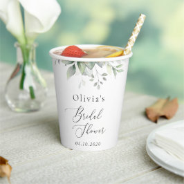 緑，ユーカリ葉ス，ボホ，ブライダルシャワー 紙コップ