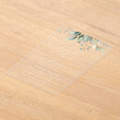 緑,ユーカリ葉ス,ボホ, Sweet 16 アクリル招待状 (レイダウン)