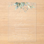 緑,ユーカリ葉ス,ボホ, Sweet 16 アクリル招待状 (正面)