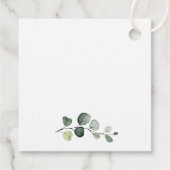 緑、ユーカリ葉、ボホ、ベイビーシャワー フェイバータグ (裏面)