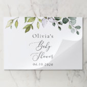 緑、ユーカリ葉、ボホ、ベイビーシャワー ペーパーパッド (折り畳み)