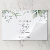 緑、ユーカリ葉、ボホ、ベイビーシャワー ペーパーパッド (折り畳み)