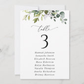 緑、ユーカリ葉、座席表カード (裏面)