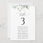 緑、ユーカリ葉、座席表カード (正面)