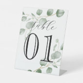 緑，ユーカリ，カスタム番号結婚，カフェ 台座サイン (正面)