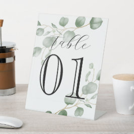 緑,ユーカリ,カスタム番号結婚,カフェ 台座サイン