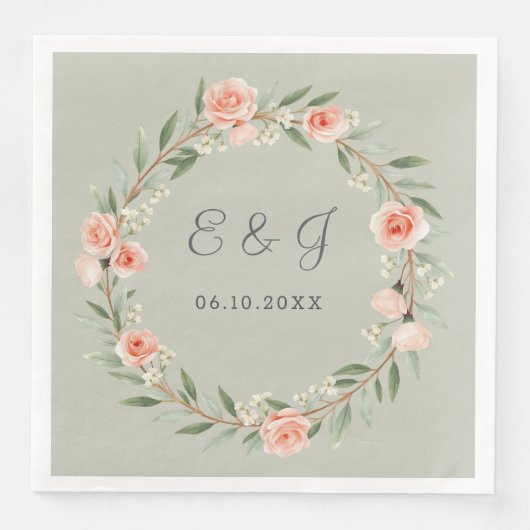 緑、ロマンチックなバラリース (正面)