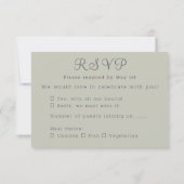 緑、ロマンチックなバラリース 出欠カード (裏面)