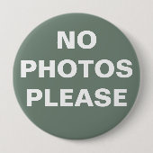 緑「写真なし」のピンオンボタン 缶バッジ (正面)