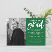 緑 | 卒業おめでとう スクリプト 卒業パーティー 招待状 (スタンド正面)