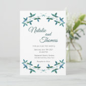 緑，印刷可能な結婚式招待状,シンプル 招待状 (スタンド正面)