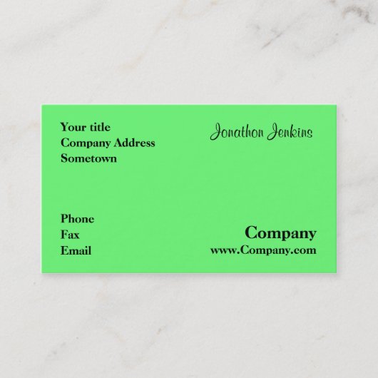 緑 名刺 (正面)