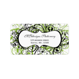 緑、差出人住所ラベル ラベル