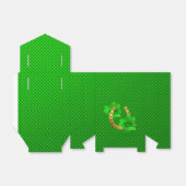 緑，幸運の贈り物，蹄鉄，シャムロック，緑，金ゴールド フェイバーボックス (折り畳みなし)