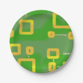 緑(幾何学的) ペーパープレート (正面)