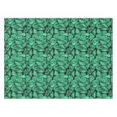緑、抽象芸術、レトロ テーブルクロス (正面(横))