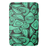 緑、抽象芸術、レトロ バスマット (正面縦)