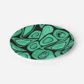 緑、抽象芸術、レトロ ペーパープレート (アングル)