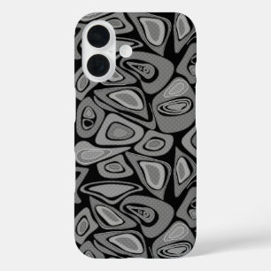 緑、抽象芸術、レトロ iPhone 16ケース