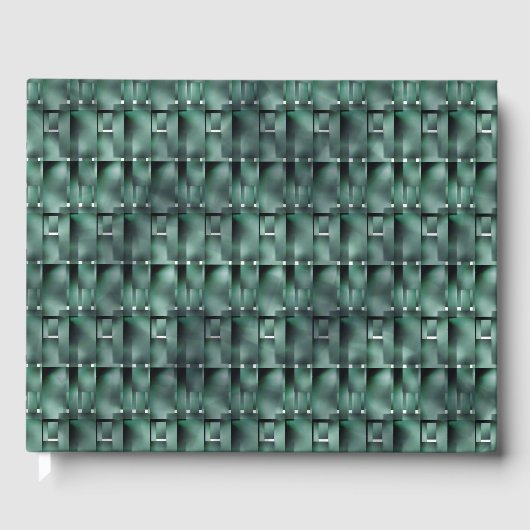 緑、斑点のある暗い長方形の形式 ゲストブック (正面)