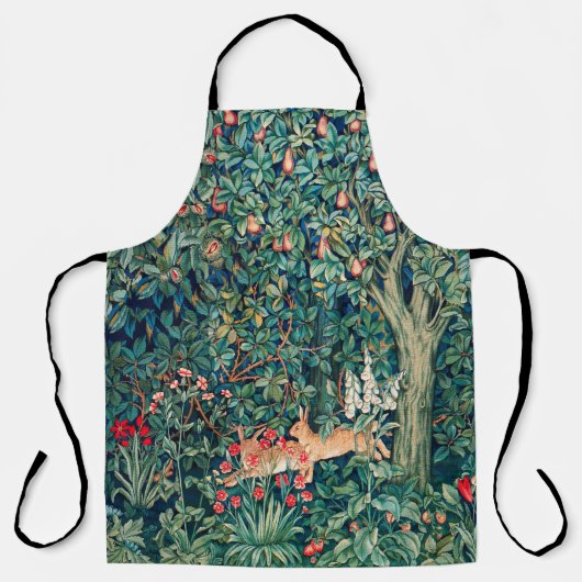 緑,森の動物の巣,緑のフローラ エプロン (正面)