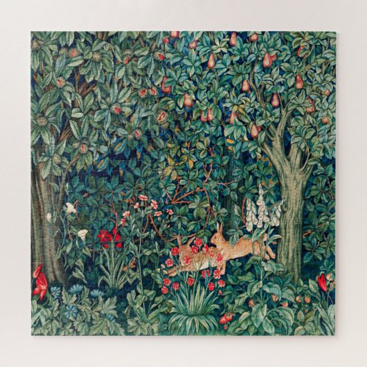 緑,森の動物の巣,緑の葉 ジグソーパズル (横)