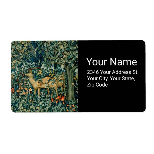 緑、森の動物は緑のフローラ ラベル (正面)