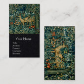 緑、森の動物は緑のフローラ 名刺 (正面/裏面)