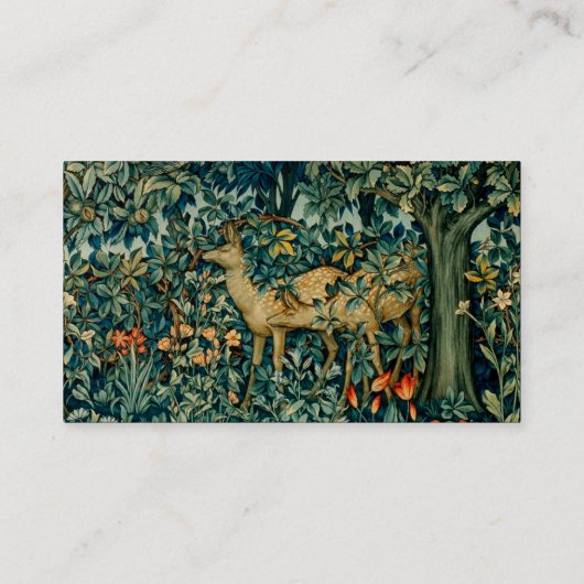 緑、森の動物は緑のフローラ 名刺 (裏面)