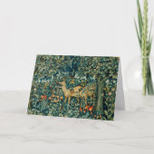 緑、森林動物がクリスマスをフローラ シーズンカード (正面)