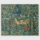 緑、森林動物がクリスマスをフローラ ラッピングペーパー (フラット)