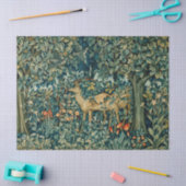 緑、森林動物がクリスマスをフローラ 薄葉紙 (クラフト)