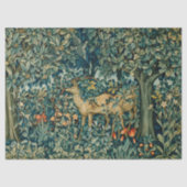 緑、森林動物がクリスマスをフローラ 薄葉紙 (正面)