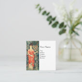 緑、森林動物で果実を保持するポモナ スクエア名刺 (スタンド正面)