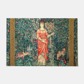 緑、森林動物で果実を保持するポモナ ドアマット (正面)