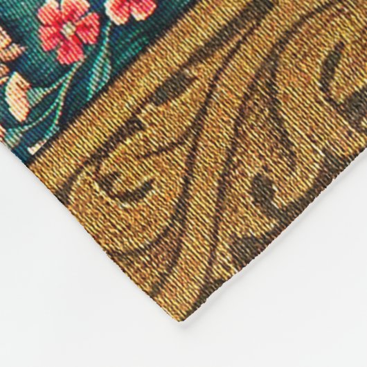 緑、森林動物で果実を保持するポモナ フリースブランケット (角)