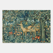 緑、森林動物で果実を保持するポモナ ラッピングペーパーシート (正面3)